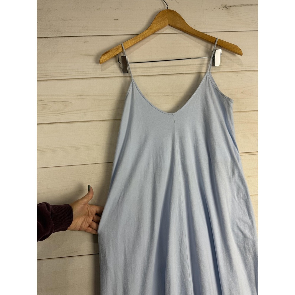 Groceries Apparel Dress Womens Medium Blue Trapeze Swing Midi Organic Cotton - Picture 3 of 8